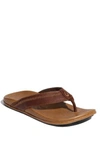 Olukai 'hiapo' Flip Flop In Dark Java Toffee