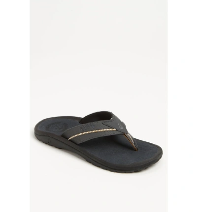 Olukai 'kia'i Ii' Flip Flop In Dark Shadow/ Dark Shadow