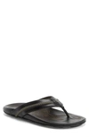 Olukai 'mea Ola' Flip Flop In Black/ Black Leather