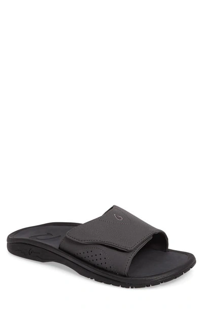 Olukai Nalu Slide Sandal In Dark Shadow