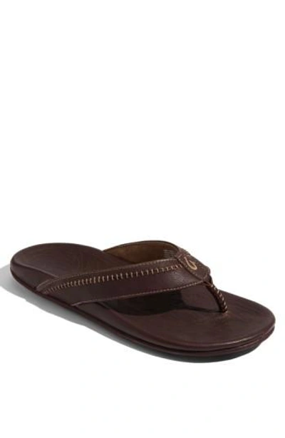 Olukai 'hiapo' Flip Flop In Teak/ Teak