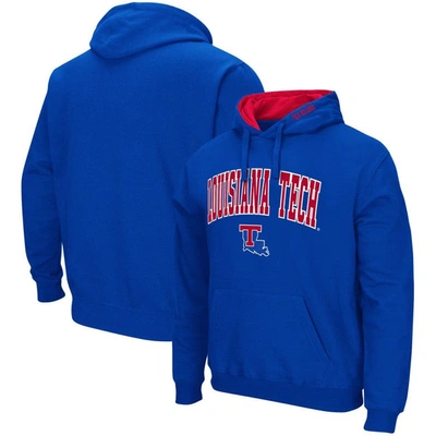 Colosseum Royal Louisiana Tech Bulldogs Arch And Logo Pullover Hoodie