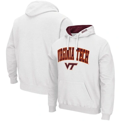 Colosseum Men's  White Virginia Tech Hokies Arch And Logo 3.0 Pullover Hoodie