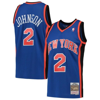 Mitchell & Ness Larry Johnson Blue New York Knicks 1998/99 Hardwood Classics Swingman Jersey