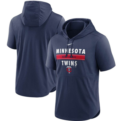 Nike Navy Minnesota Twins Home Team Short Sleeve Hoodie Top