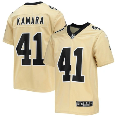 Nike Kids' Youth  Alvin Kamara Gold New Orleans Saints Inverted Team Game Jersey