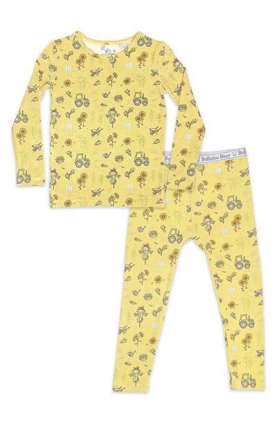 Bellabu Bear Kids' Toddler |child Unisex Autumn Harvest Set Of 2 Piece Pajamas In Yellow