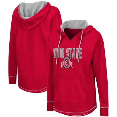 Colosseum Scarlet Ohio State Buckeyes Tunic Pullover Hoodie