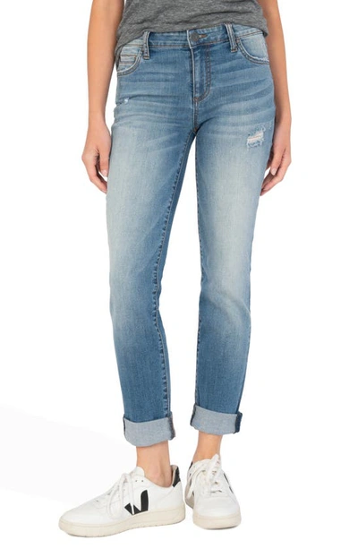 Kut From The Kloth Catherine Boyfriend Distressed Mid Rise Relaxed Jeans In Voice W/medium