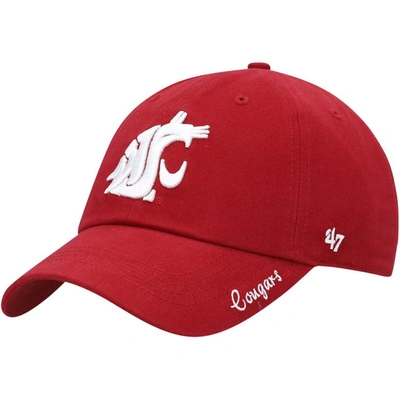 47 ' Crimson Washington State Cougars Miata Clean Up Logo Adjustable Hat
