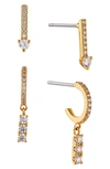 Ajoa Demi Set Of 2 Earrings In Gold