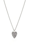 Ajoa Sugarush Heart Pendant Necklace In Rhodium