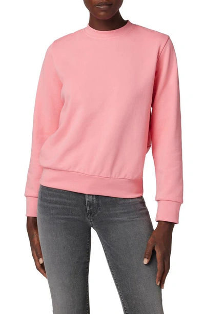 Hudson Knotted Cutout Back Cotton Sweatshirt In Pink
