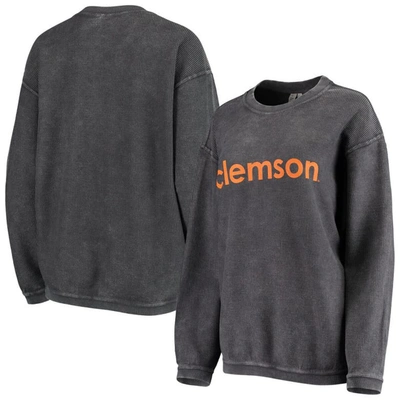 Chicka-d Charcoal Clemson Tigers Corded Pullover Sweatshirt