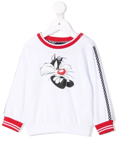 Monnalisa Babies' Sylvester-motif Cotton Sweatshirt In White