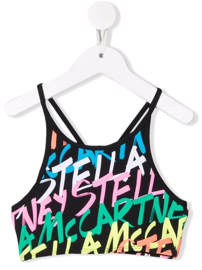 Stella Mccartney Kids' Graffiti-print Vest Top In Black
