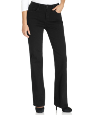 nydj black straight leg jeans