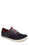 Olukai Men's Nohea Moku Boat Shoe In Trench Blue/ Deep Red