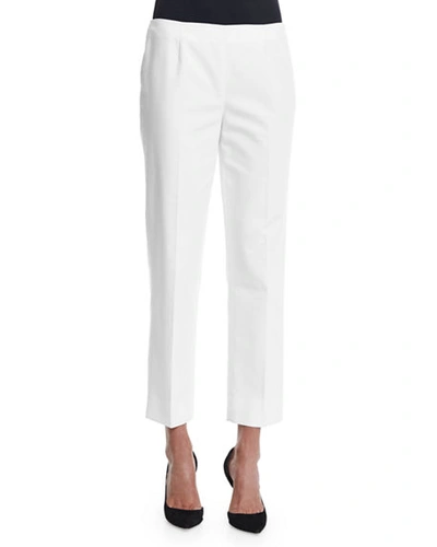 Lafayette 148 Metropolitan Stretch Cropped Bleecker Pants In White