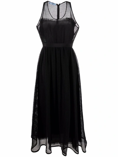 Prada Netted Sleeveless Dress In Black