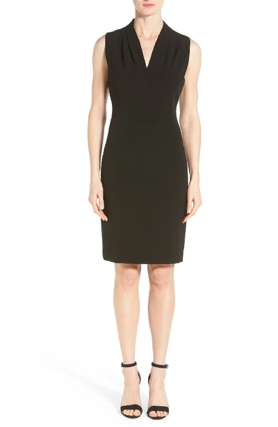 T Tahari 'tonya' V-neck Sheath Dress In Black