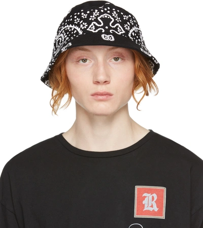 Rhude Black Paisley Rhepurposed Bucket Hat In Black & White | ModeSens