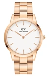 Daniel Wellington Iconic Bracelet Watch, 40mm In Rose Gold/ Eggshell