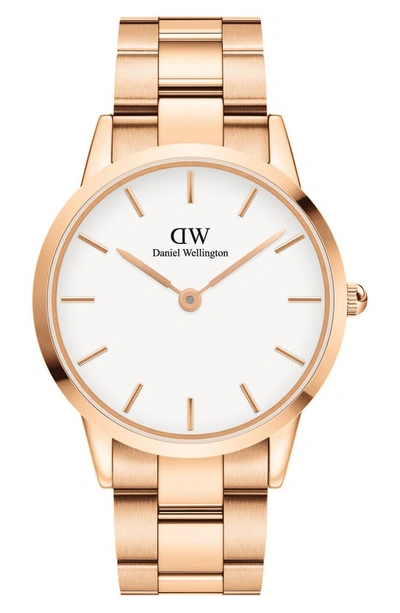 Daniel Wellington Iconic Bracelet Watch, 40mm In Rose Gold/ Eggshell