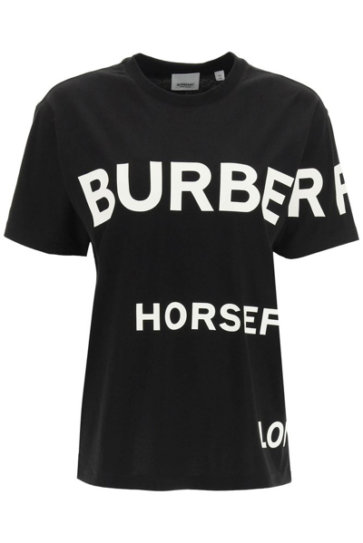 Burberry Horseferry Cotton Jersey T-shirt In Black