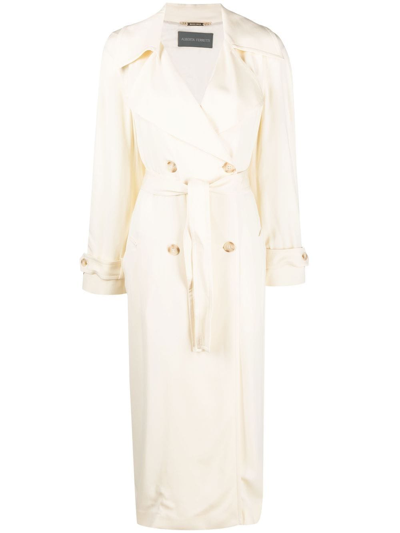 Alberta Ferretti Stretch Viscose Cadi Trench Coat In Elfenbein