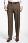 Canali Pleated Trousers In Brown