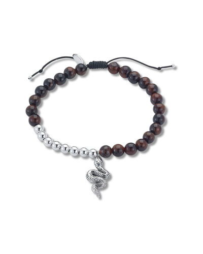 Samuel B. Silver Tiger Eye Viper Bracelet In Brown