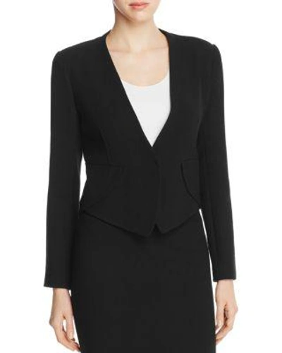 Armani Collezioni Collezioni Pointed-hem Wool Jacket In Black