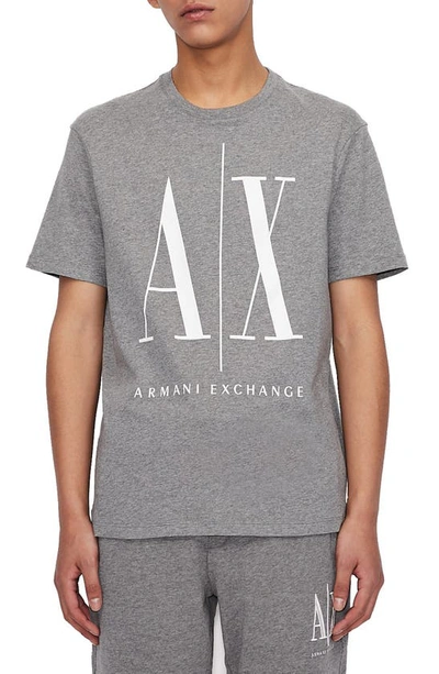 Armani Exchange Icon Logo Graphic Tee In Grey