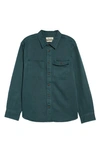 Madewell Garment Dye Work Shirt In Midnight Green