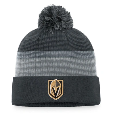 Fanatics Men's  Branded Charcoal Vegas Golden Knights Authentic Pro Home Ice Cuffed Knit Hat With Pom