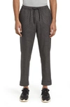 Open Edit E-waist Plaid Stretch Pants In Grey Mini Houndstooth