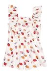 Tucker + Tate Kids' Print Romper In Ivory Egret Multi Strawberries