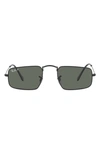 Ray Ban Legend 49mm Rectangular Sunglasses In Black/ Green