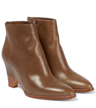 Gabriela Hearst Sonja Leather Ankle Boots In Olive
