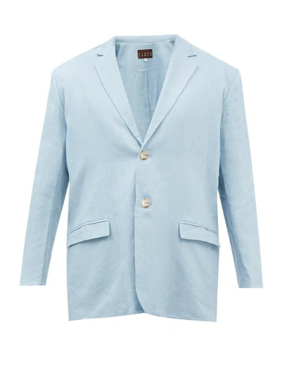 Albus Lumen Oversized Linen-muslin Suit Jacket In Blue