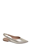 Linea Paolo Diana Slingback Pointed Toe Flat In Gold