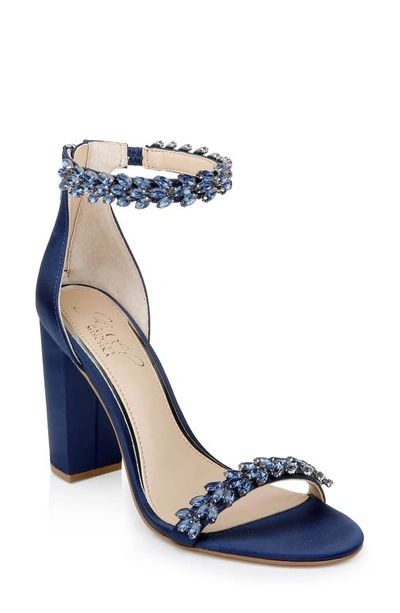 Jewel Badgley Mischka Jewel By Badgley Mischka Mayra Embellished Ankle Strap Sandal In Navy