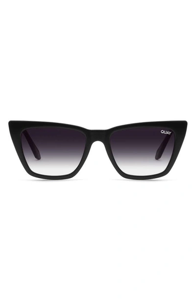 Quay Call The Shots 48mm Gradient Cat Eye Sunglasses In Black,fade