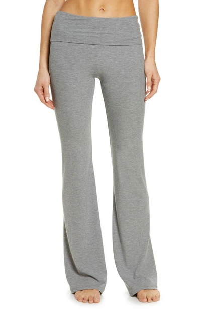 Skims Soft Lounge Fold Over Pants In Light Heather Grey