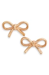 Knotty Bow Stud Earrings In Rose Gold