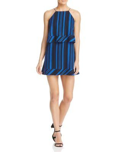 Cooper & Ella Callie Tiered Stripe Dress In Blue Stripe Print