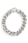 Knotty Curb Chain Bracelet In Rhodium