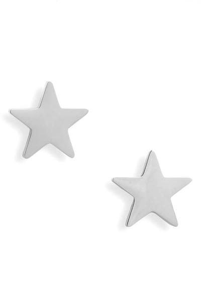 Knotty Star Stud Earrings In Rhodium
