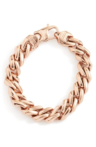 Knotty Curb Chain Bracelet In Rose Gold